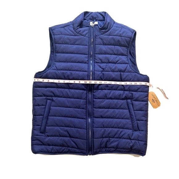 Eight Bells Men's Puffer Vest Quilted Sleeveless Jacket Blue Size Large NEW‎ - Picture 3 of 6